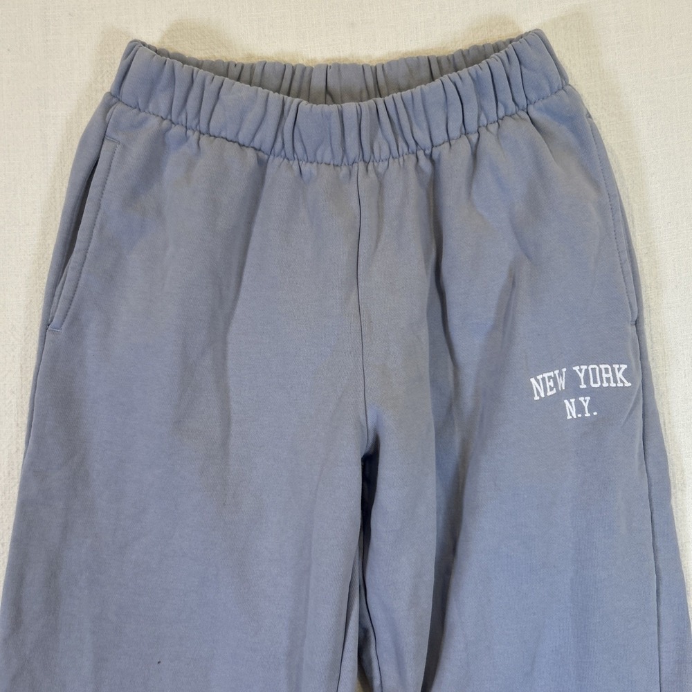 Women Gray Sweatpants New York N.Y. Logo Pockets Jogger XS/S READ - Picture 2 of 15